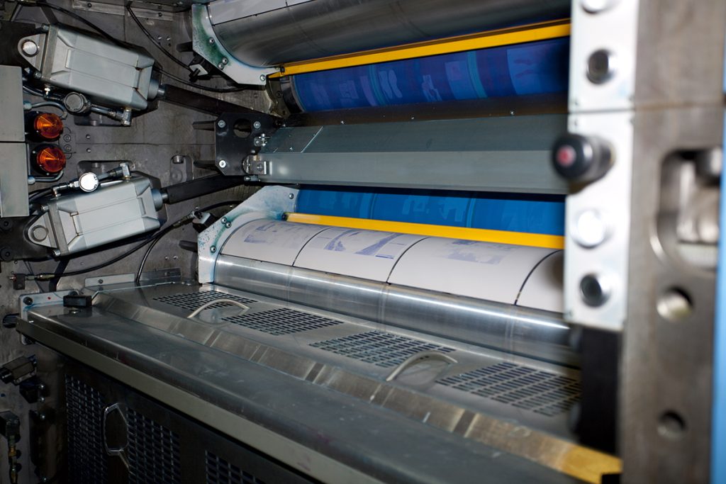 Printing machine for newspapers