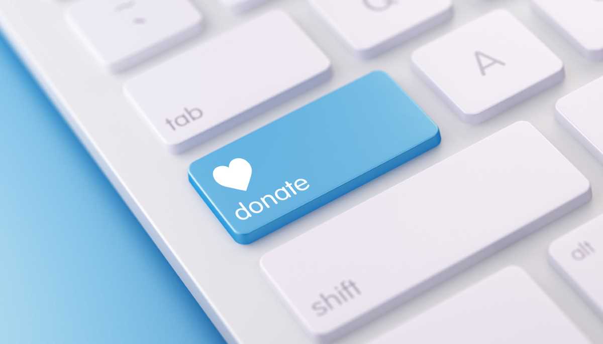 donate button on computer