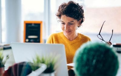 Woman contacting Commercial Printing Companies​