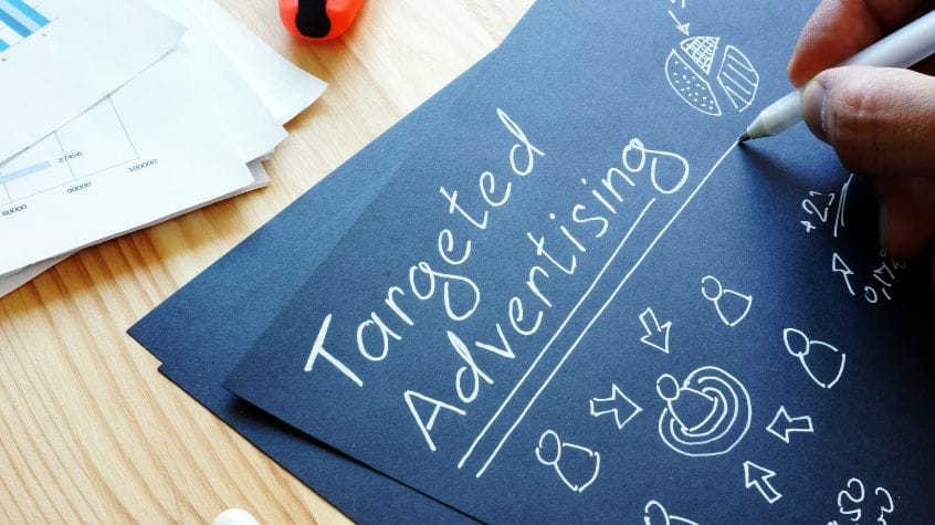 Paper with a drawing of audience targeting